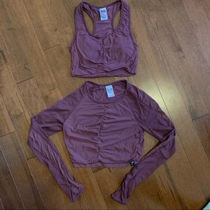 GYMSHARK Ruched Top and Sports Bra Set (M)
